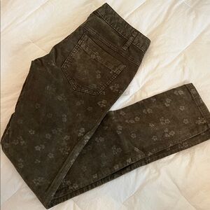 Free People cords Grey/Green w floral detail SZ26